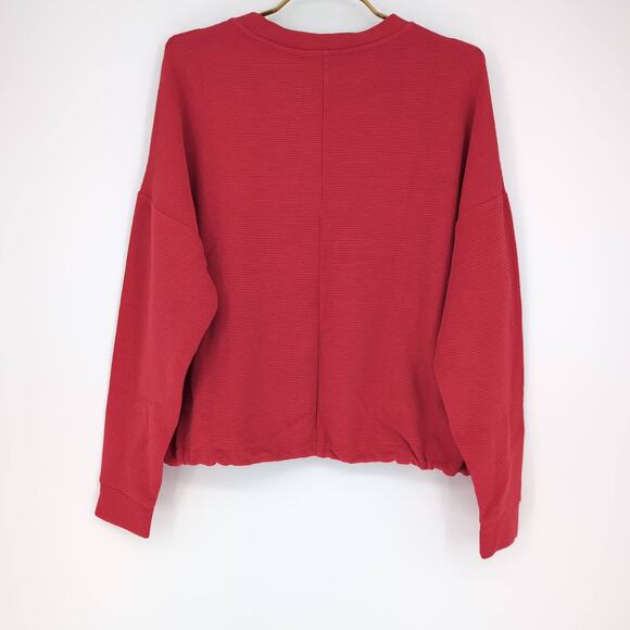 Desigual Eco Adjustable Red Ribbed Love Olympia Sweatshirt Top - US Size S - NEW - Picture 3 of 16